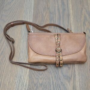Lucky Brand Brown Crossbody Bag with Braided Detail